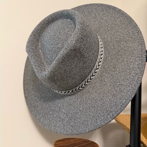 Stylish Gray Wide-Brim Hat
